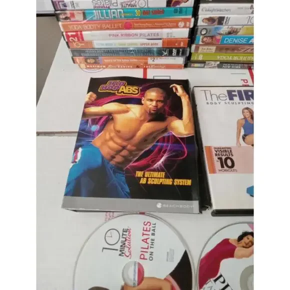 Lot Of 46 Ulimate Workout Lot Of Dvds Pilates Yoga Abs Core + More!~ Trl4#193